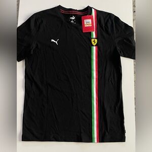 Ferrari Black Tee with Red and Green Accents